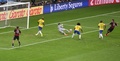 サッカーW杯ブラジル大会（2014 World Cup）準決勝、ブラジル対ドイツ。ゴールを決めるドイツのミロスラフ・クローゼ（Miroslav Klose、2014年7月8日撮影）。(c)AFP/ODD ANDERSEN