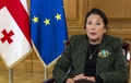 AFPの取材に応じるジョージアのサロメ・ズラビシビリ大統領。AFPTVの動画より（2024年10月28日撮影・取得）。(c)AFPTV / AFP
