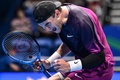 男子テニス、木下グループジャパンオープン、シングルス2回戦。ガッツポーズを見せるジャック・ドレイパー（2024年9月27日撮影）。(c)Yuichi YAMAZAKI / AFP