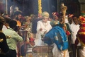 インド南部のマイソールで、即位式に臨む新マハラジャのヤドゥビー・クリシュナダタ・チャマラジャ・オデヤ氏（2015年5月28日撮影）。(c)AFP