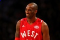 NBAオールスターゲーム2016。試合中に笑顔をみせるロサンゼルス・レイカーズのコービー・ブライアント（2016年2月14日撮影）。(c)AFP/Getty Images/Elsa