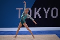 東京五輪、体操女子種目別ゆか決勝。演技に臨むROCのアンジェリーナ・メルニコワ（2021年8月2日撮影）。(c)Lionel BONAVENTURE/ AFP