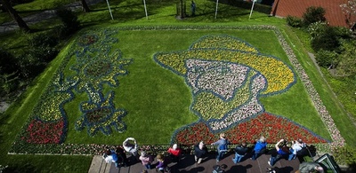 チューリップで描くゴッホの肖像、没後125年で オランダ