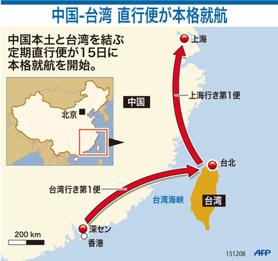 【図解】中国-台湾 直行便が本格就航