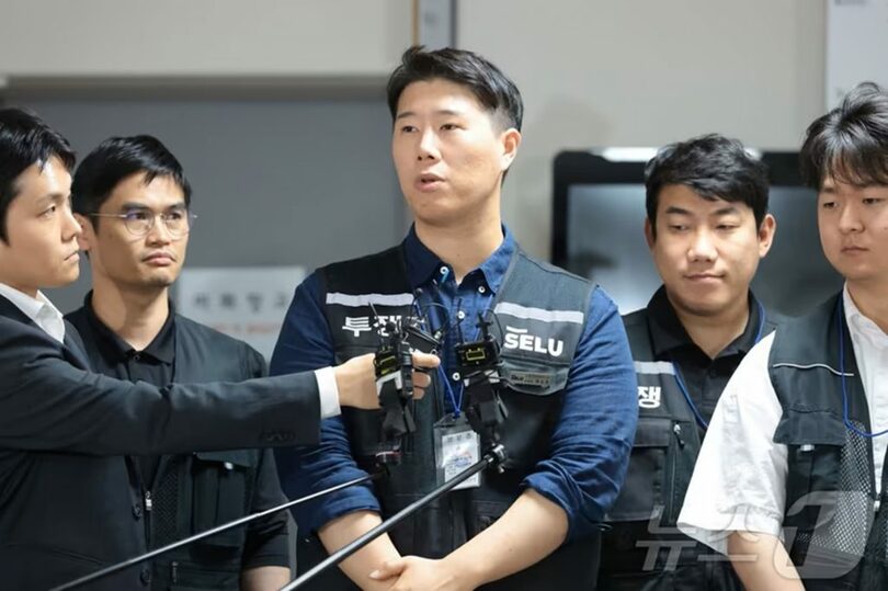 サムスングループ超企業労働組合サムスン電子支部のチェ・スンホ委員長(c)news1