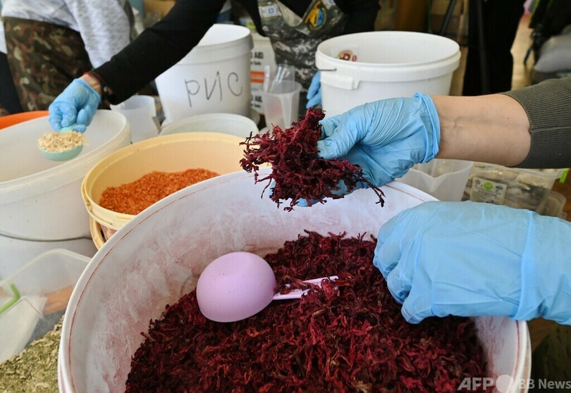 前線で食べられる即席ボルシチ、市民が用意 ウクライナ