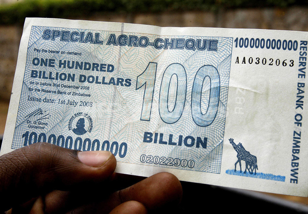 旧紙幣　（南アフリカ）　ジンバブエ　50億ドル　ハイパーインフレ