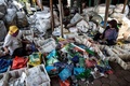 インドネシア・バングンで、ごみを選別する住民（2019年7月22日撮影）。(c)Juni Kriswanto / AFP