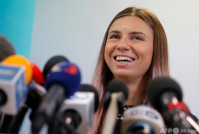 「安全でいられてうれしい」 ベラルーシ選手、亡命先で会見