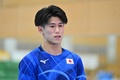 都内で練習後に取材に臨む体操男子の橋本大輝（2024年6月21日撮影）。(c)Kazuhiro NOGI / AFP