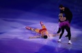 ソチ冬季五輪、フィギュアスケート・エキシビションの演技に臨むハビエル・フェルナンデス（Javier Fernandez、2014年2月22日撮影）。(c)AFP/YURI KADOBNOV