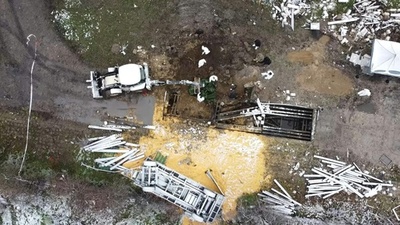 動画：ポーランド着弾現場 上空から撮影した独自映像