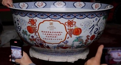 中国で話題の直径1メートルの「春の茶わん」が間も無くテレビで披露
