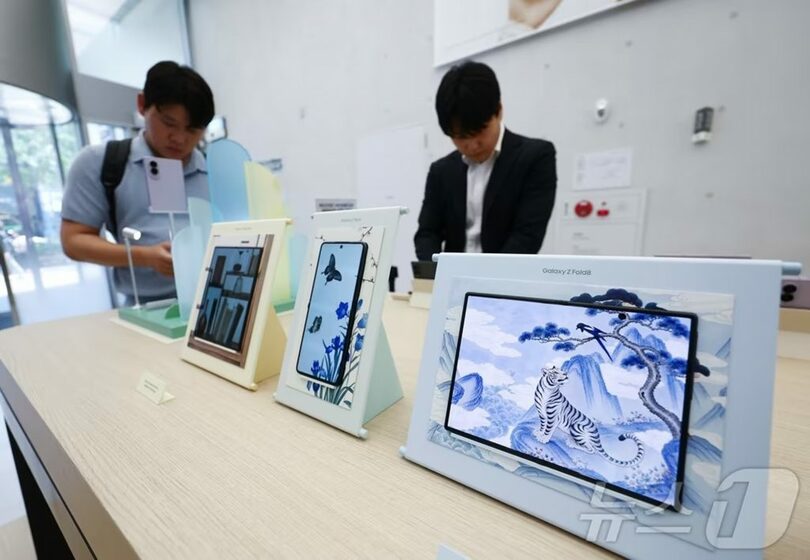 ソウル市瑞草区の「Samsung Gangnam」に展示された新製品＝2026年8月7日(c)news1