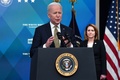 米首都ワシントンで、ウクライナ支援について演説するジョー・バイデン大統領（2022年3月16日撮影）。(c)Nicholas Kamm / AFP