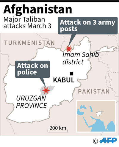 タリバン戦闘員らを空爆、米軍発表 「アフガン軍防衛」と説明