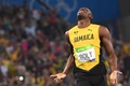 リオデジャネイロ五輪、陸上男子200メートル決勝。優勝を飾り歓喜するジャマイカのウサイン・ボルト（2016年8月18日撮影）。(c)AFP/OLIVIER MORIN