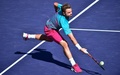 テニス、BNPパリバ・オープン、男子シングルス決勝。フォアハンドを打つスタン・ワウリンカ（2017年3月19日撮影）。(c)AFP/FREDERIC J. BROWN