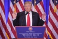 米ニューヨークで記者会見するドナルド・トランプ次期大統領（2017年1月11日撮影）。(c)AFP/DON EMMERT