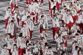 国立競技場で開催された東京五輪の開会式で、入場行進する日本選手団（2021年7月23日撮影）。(c)Martin BUREAU / AFP
