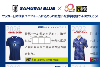 日本サッカー協会×日本漢字能力検定協会　『SAMURAI BLUE(日本代表) 漢字検定』　第二弾を発表！