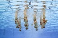 スペイン・バルセロナ（Barcelona）で開催されている第15回世界水泳選手権（15th FINA World Championships）。水中カメラで撮影されたシンクロナイズドスイミング・チームの演技の様子。

チームテクニカルルーティン（TR）決勝で演技するロシアの選手（2013年7月22日撮影）。(c)AFP/FRANCOIS XAVIER MARIT