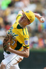 第67回リトルリーグ世界選手権大会（2013 Little League World Series）は25日、米ペンシルベニア（Pennsylvania）州ウィリアムズポート（Willamsport）で決勝が行われ、日本代表の武蔵府中（Musashi Fuchu）が6-4で米国代表のカリフォルニア（California）州チュラビスタ（Chula Vista）に勝利し、世界一に輝いた。

先発登板した米国代表のグラント・ホルマン（Grant Holman、2013年8月25日撮影）。(c)AFP/Getty Images/Rob Carr