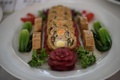 北朝鮮の首都平壌で開催された料理コンテストに出品された料理（2019年2月13日撮影）。(c) Ed JONES / AFP