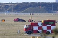 墜落した航空機。ウェールズ・アングルシー島にあるバレー空軍基地で（2018年3月20日撮影）。(c) AFP PHOTO / Paul ELLIS