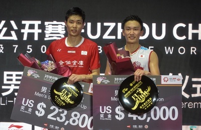 桃田が福州中国オープン優勝、ワールドツアー今季4勝目