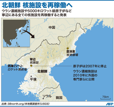 【図解】北朝鮮、核施設を再稼働へ