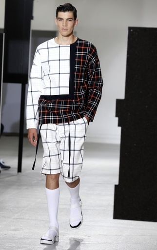 チェック×チェックの大胆な組み合わせ、「3.1 フィリップ・リム」15年春夏メンズ