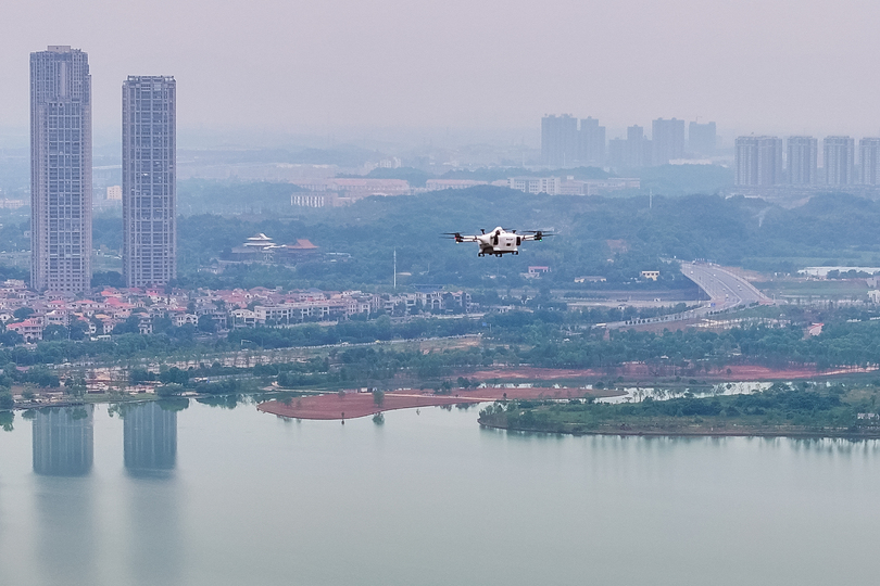 中国湖南省初、低空域にドローン配送ルートが開通