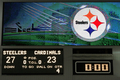 08NFL第43回スーパーボウル、試合結果を映し出す電光掲示板。（2009年2月1日撮影）(c)AFP/Getty Images/Jamie Squire