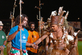 ニューカレドニアの先住民カナック（Kanak）の踊りに参加するクリスティアン・カランブー氏。（2008年5月31日撮影）(c)AFP/MARC LE CHELARD