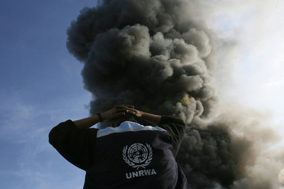 ガザの国連施設にイスラエル軍の砲弾が着弾、3人負傷