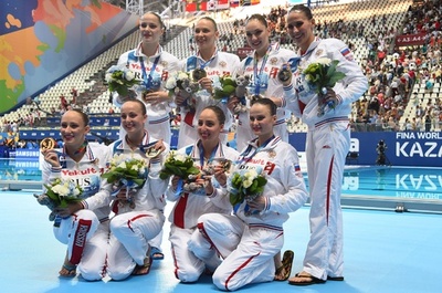 ロシアがシンクロ団体で大会5連覇、第16回世界水泳