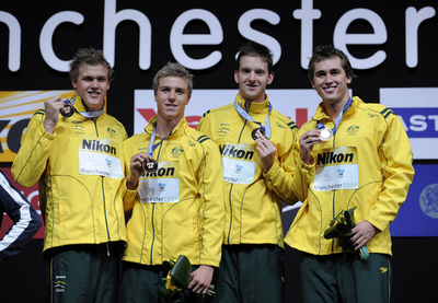 オーストラリア 世界短水路選手権2008・4x200メートル自由形リレーを制す