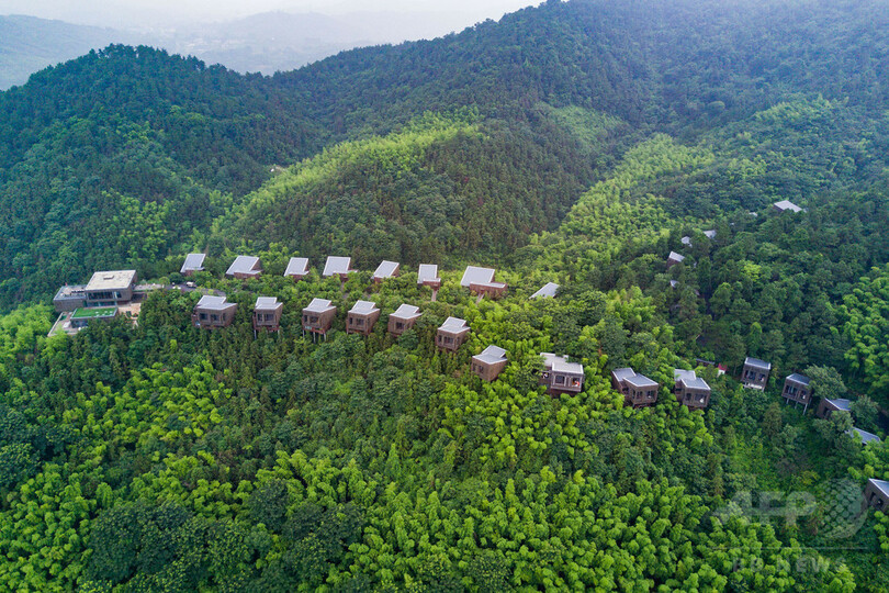 まるで鳥の巣のような美カイ山の住居、江蘇省