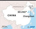 中国・吉林省長春市の場所を示した地図。(c)AFP