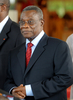 ガーナのジョン・アッタ・ミルズ（John Atta Mills）大統領。首都アクラ（Accra）のホテルにて(2009年4月7日撮影、資料写真)。(c)AFP/ISSOUF SANOGO