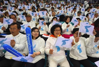 統一旗で合同入場、南北朝鮮が合意 平昌五輪
