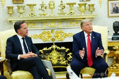 トランプ氏、ルッテ氏と会談 イラン問題で「NATOに失望させられた」