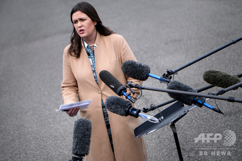 サンダース米大統領報道官、ロシア疑惑で事情聴取受けていた CNN報道 サンダース米大統領報道官、ロシア疑惑で事情聴取受けていた CNN報道