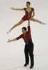 フィギュアスケート09全米選手権ペア・フリー・スケーティング（FS）に臨むクロエ・カッツ（%%Chloe Katz%%、上）とジョセフ・リンチ（%%Joseph Lynch%%）。（2009年1月24日撮影）(c)AFP/Getty Images/Elsa