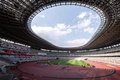 陸上の東京五輪テスト大会が行われた国立競技場（2021年5月9日撮影）。(c)Charly TRIBALLEAU / AFP