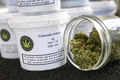 乾燥させた合法大麻草のつぼみ。スイス・ローザンヌのマリフアナ販売店「ドクター・グリーン」で（2017年4月7日撮影）。(c)AFP/FABRICE COFFRINI