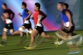 ラグビーW杯イングランド大会・プールBのスコットランド戦を23日に控え、トレーニングに臨む日本の選手（2015年9月20日撮影）。(c)AFP/LIONEL BONAVENTURE