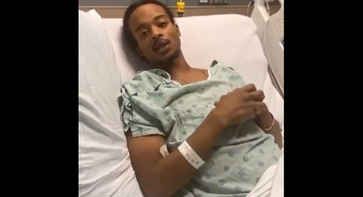 警官に銃撃された黒人男性、病床動画を公開 「息をするのも苦痛」