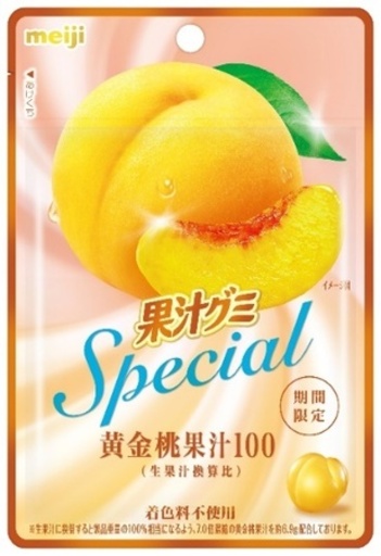 「果汁グミSpecial黄金桃」6月16日 全国/一部コンビニエンスストア・駅売店、7月14日 経路拡大し発売
